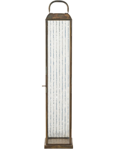 Herslev Lantern - Lantern, glass/metal, antique brass look 12x12x60 cm 