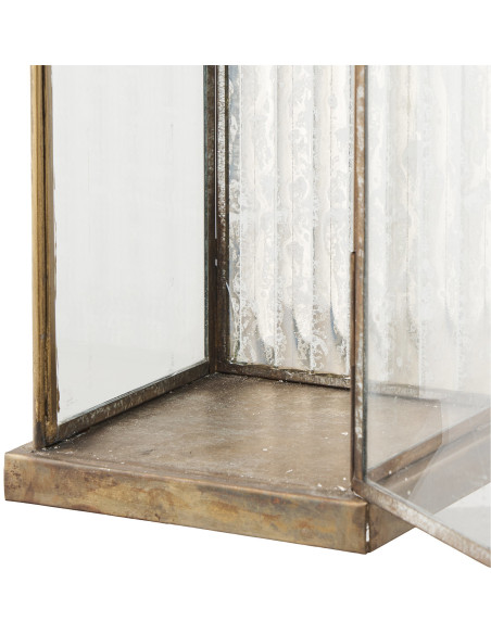 Herslev Lantern - Lantern, glass/metal, antique brass look 12x12x60 cm 