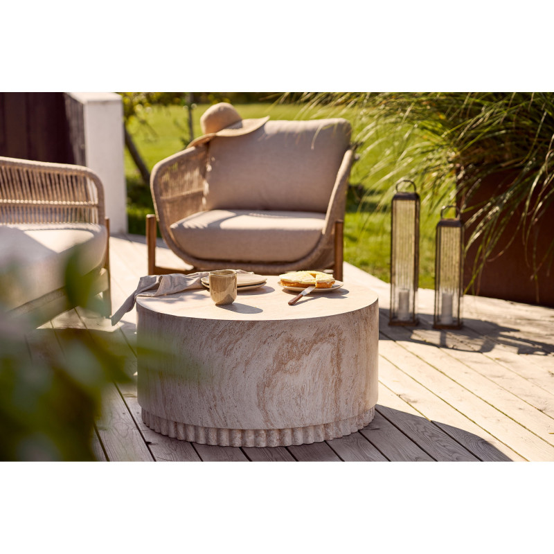 Herslev Lantern - Lantern, glass/metal, antique brass look 12x12x60 cm 