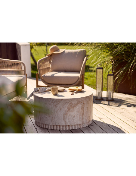 Herslev Lantern - Lantern, glass/metal, antique brass look 12x12x60 cm 
