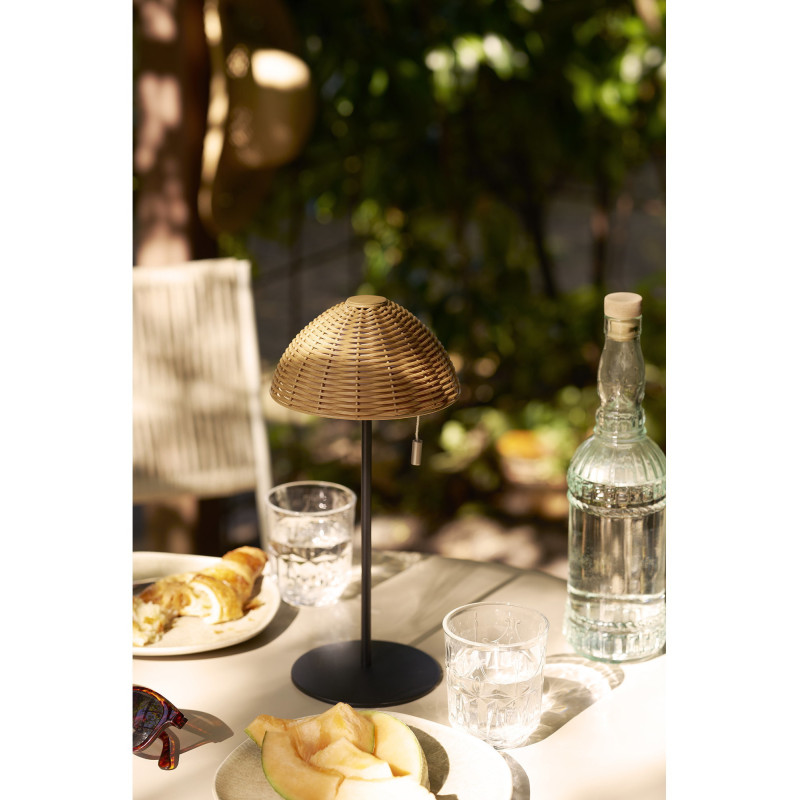 Wigan LED Table Lamp - Table lamp, metal, rechargeable, nature/black 