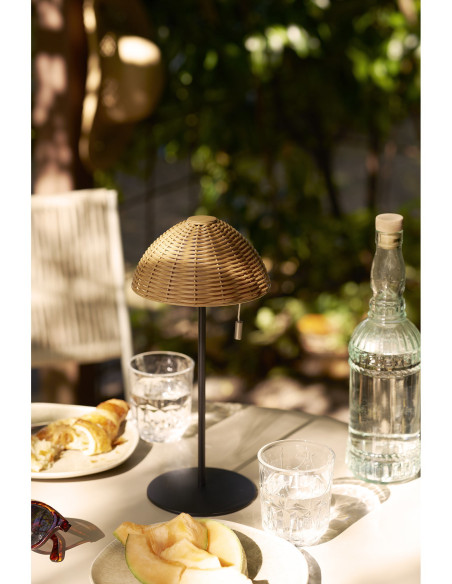 Wigan LED Table Lamp - Table lamp, metal, rechargeable, nature/black 