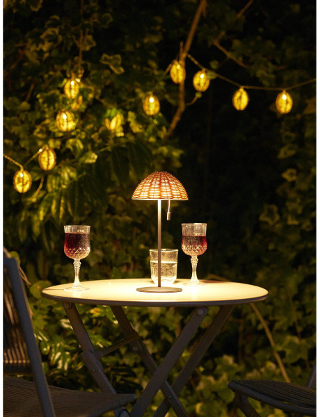 Wigan LED Table Lamp - Table lamp, metal, rechargeable, nature/black 
