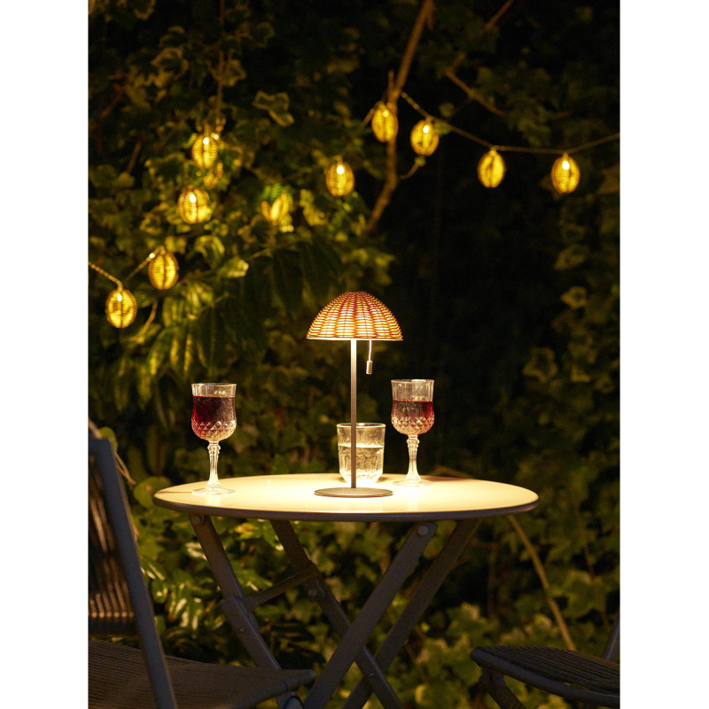 Wigan LED Table Lamp - Table lamp, metal, rechargeable, nature/black 