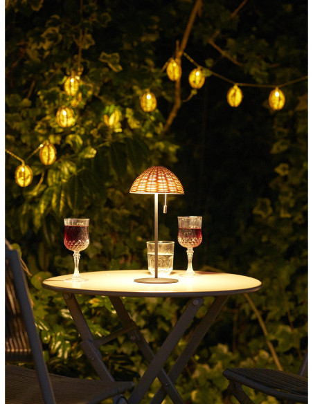 Wigan LED Table Lamp - Table lamp, metal, rechargeable, nature/black 
