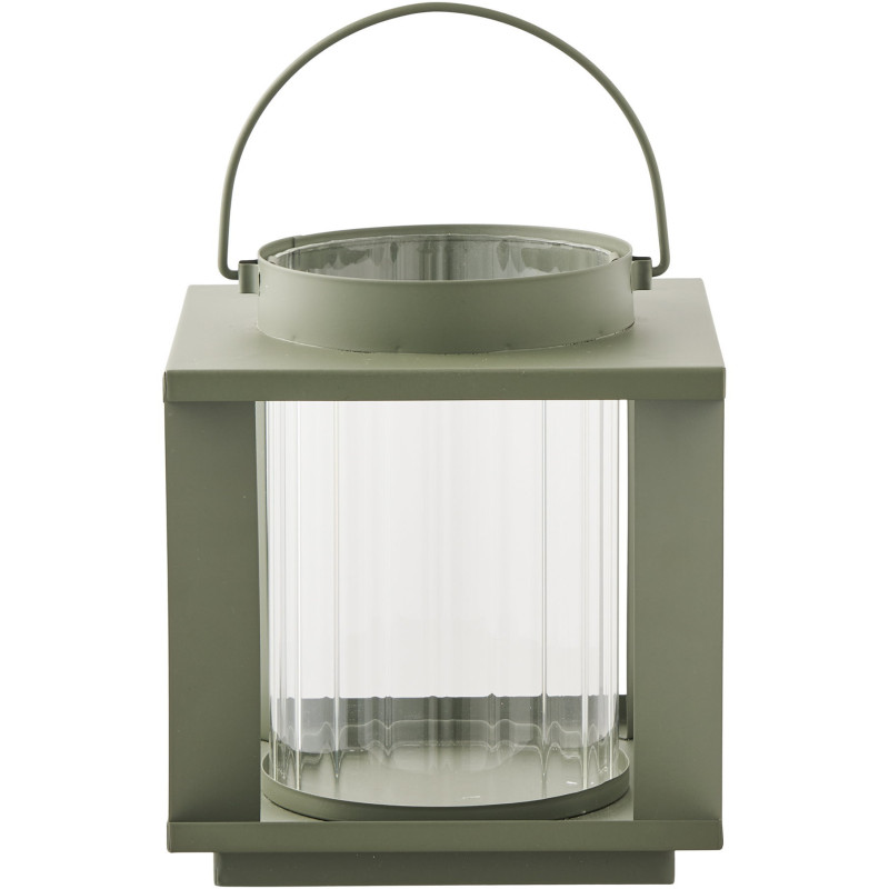 Lohals Lanterne - Lantern, glas/metal, grøn 18x18x20,5 cm 