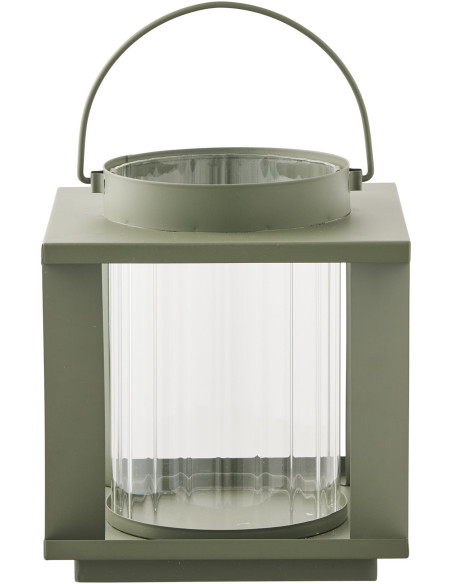Lohals Lanterne - Lantern, glas/metal, grøn 18x18x20,5 cm 
