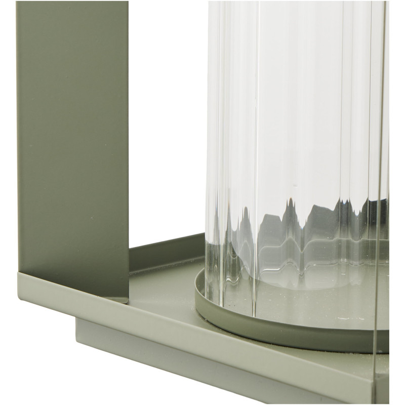 Lohals Lanterne - Lantern, glas/metal, grøn 18x18x20,5 cm 