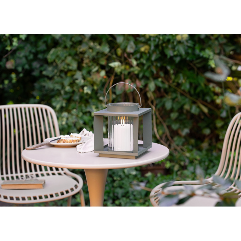 Lohals Lanterne - Lantern, glas/metal, grøn 18x18x20,5 cm 