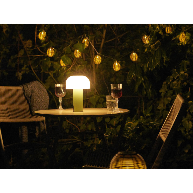 Soham LED Lamp - Lamp, rechargeable, white/green 