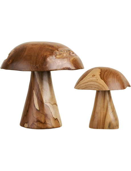 Kodi Decoration Mushrooms - Decoration Mushrooms, teak, natural, set of 2 