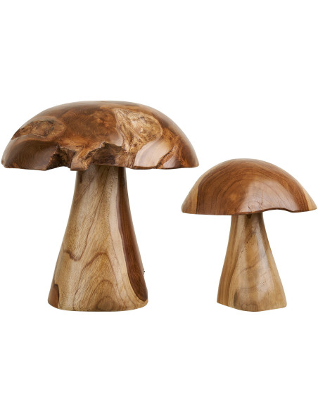 Kodi Decoration Mushrooms - Decoration Mushrooms, teak, natural, set of 2 