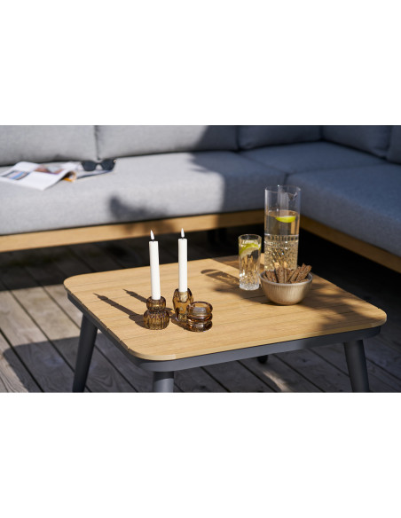 Candle Holder - Candle holder, glass, smoked brown set of 3 
