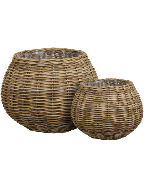 Melaka Basket - Basket, kubu rattan, natural, set of 2 