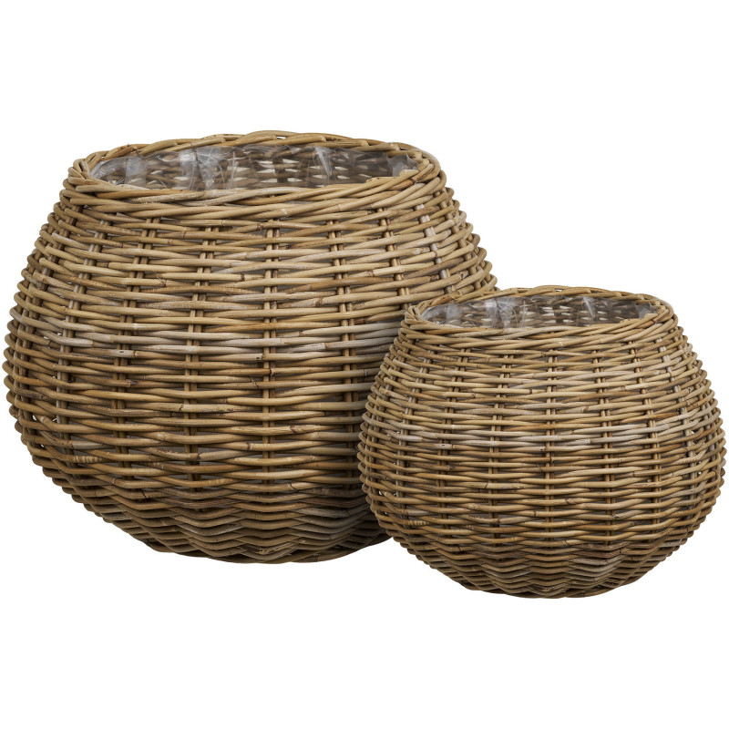 Melaka Basket - Basket, kubu rattan, natural, set of 2 