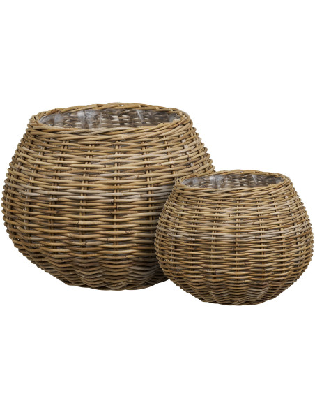 Melaka Basket - Basket, kubu rattan, natural, set of 2 