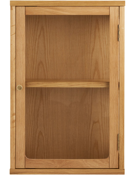 Vitrine murale 1 porte verre L40 cm chêne naturel H60 cm Zamora 