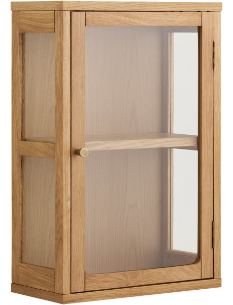 Vitrine murale 1 porte verre L40 cm chêne naturel H60 cm Zamora
