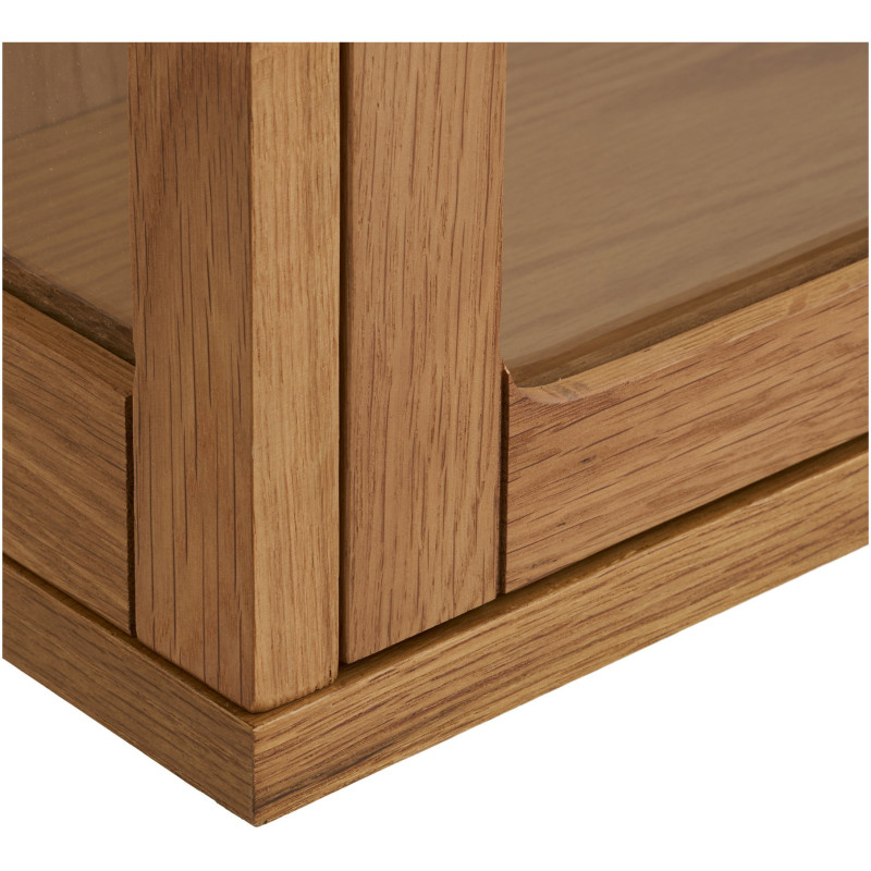 Vitrine murale 1 porte verre L40 cm chêne naturel H60 cm Zamora 