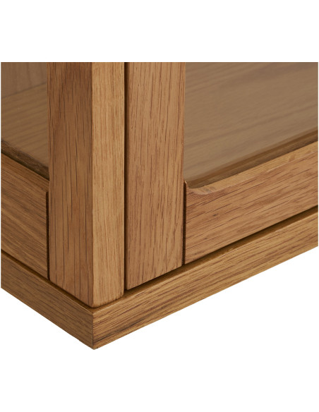 Vitrine murale 1 porte verre L40 cm chêne naturel H60 cm Zamora 