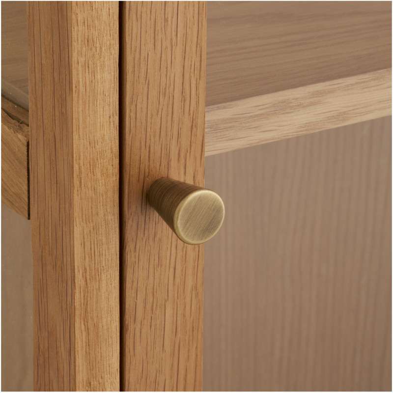 Vitrine murale 1 porte verre L40 cm chêne naturel H60 cm Zamora 