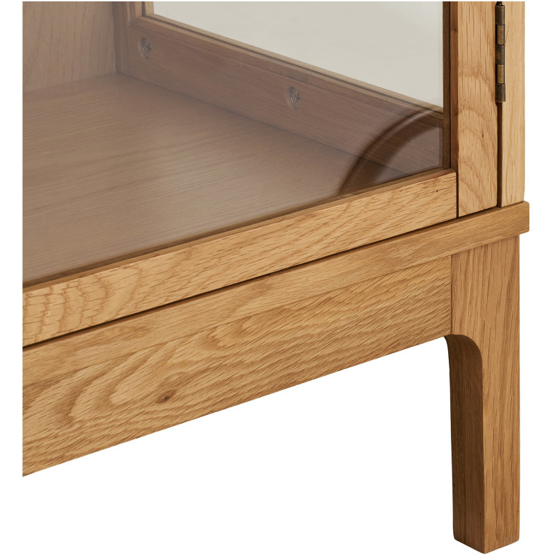 Vitrine 2 portes verre L90 cm chêne naturel H126 cm Zamora 