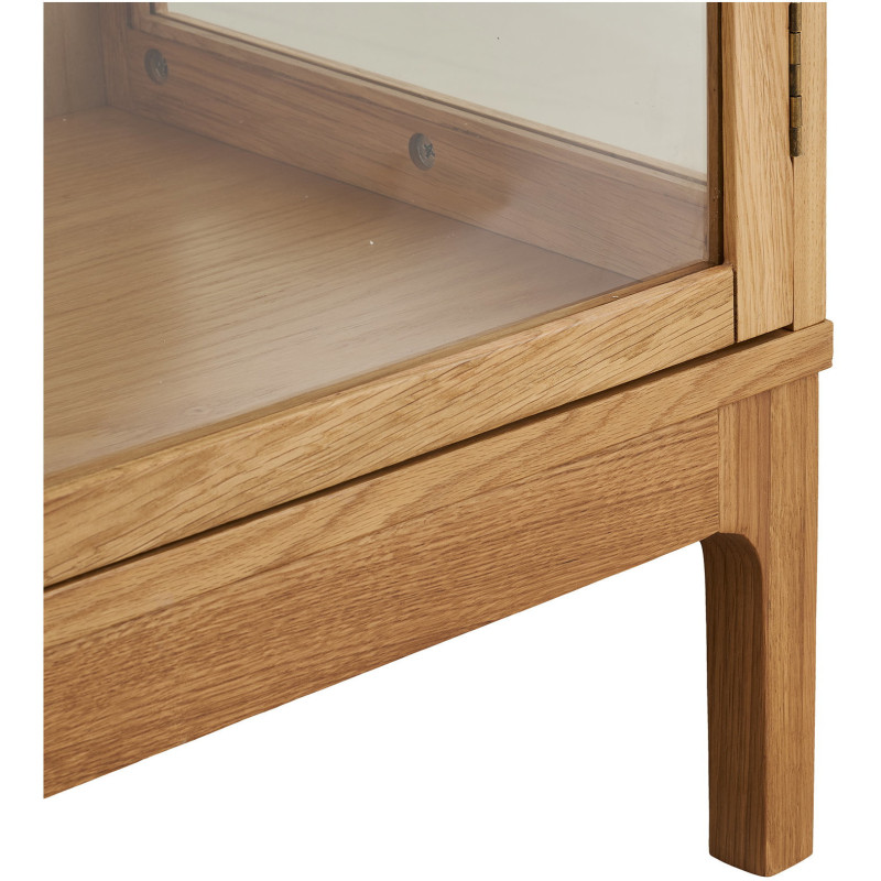 Vitrine étroite 1 porte verre L47 cm chêne naturel H180 cm Zamora 