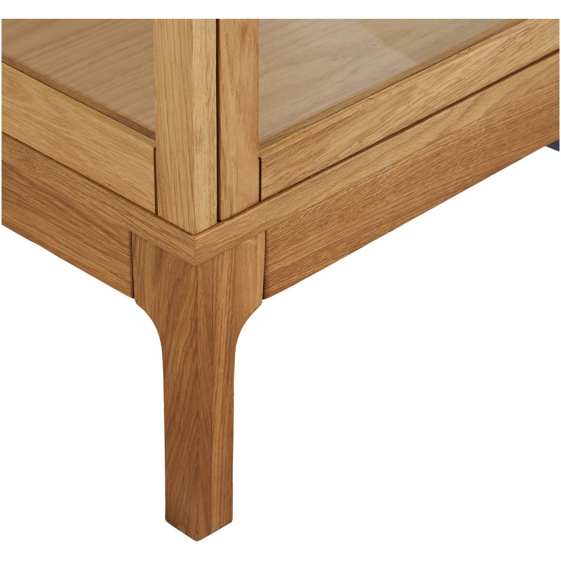 Vitrine étroite 1 porte verre L47 cm chêne naturel H180 cm Zamora 