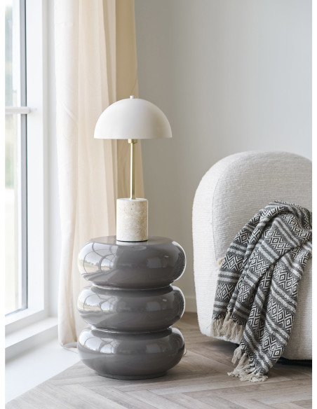 Plaid 130x180 cm coton recyclé motifs ethniques brun Adana 