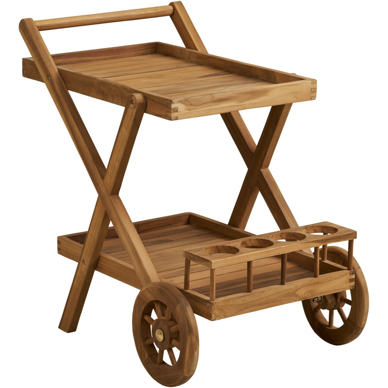 Pasaku Tea Trolley - Tea Trolley, teak, natural, 86x50x81 cm 