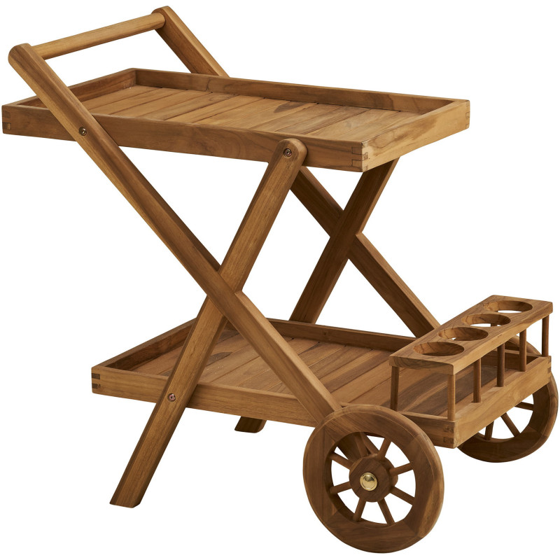 Pasaku Tea Trolley - Tea Trolley, teak, natural, 86x50x81 cm