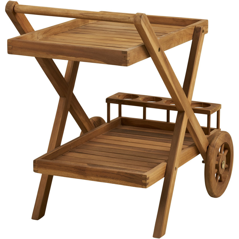 Pasaku Tea Trolley - Tea Trolley, teak, natural, 86x50x81 cm 