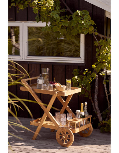Pasaku Tea Trolley - Tea Trolley, teak, natural, 86x50x81 cm 