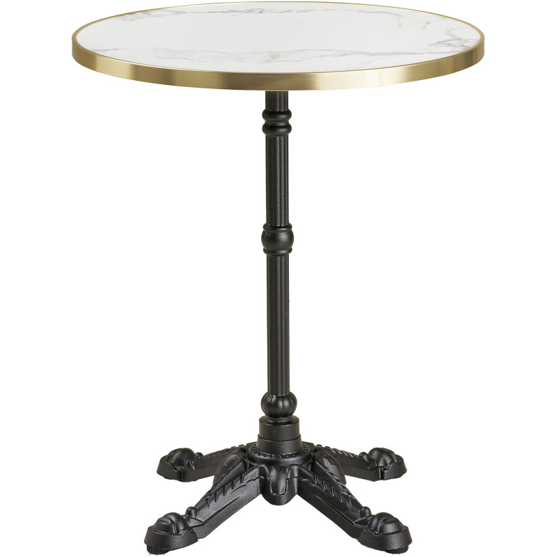 Table de jardin ronde 60 cm blanc marbré Bistro House Nordic - 1