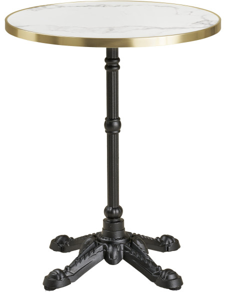 Table de jardin ronde 60 cm blanc marbré Bistro House Nordic - 1