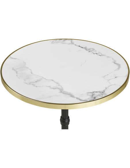 Table de jardin ronde 60 cm blanc marbré Bistro House Nordic - 3