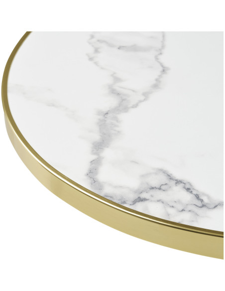 Table de jardin ronde 60 cm blanc marbré Bistro House Nordic - 4