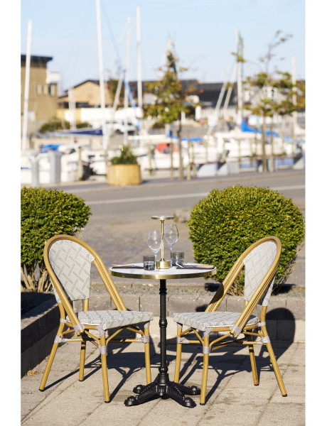 Table de jardin ronde 60 cm blanc marbré Bistro House Nordic - 2