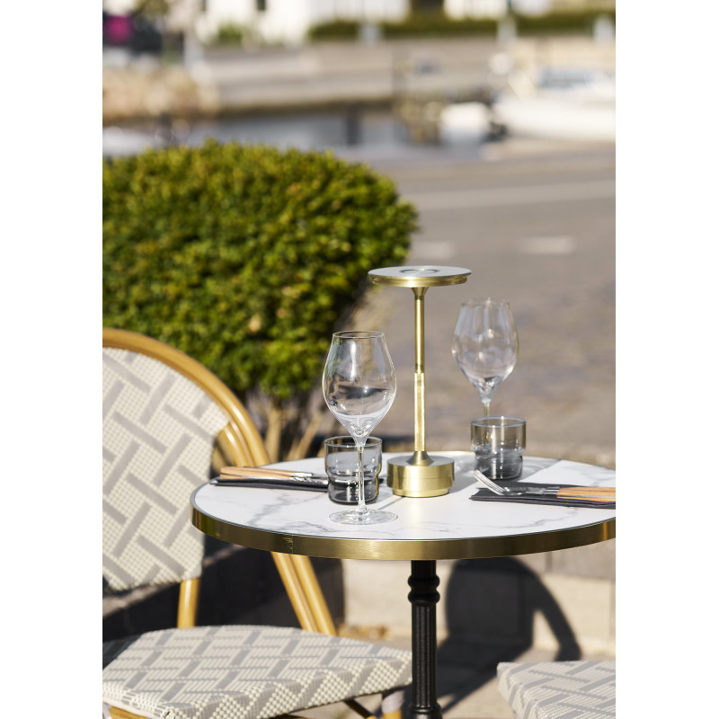 Table de jardin ronde 60 cm blanc marbré Bistro House Nordic - 6