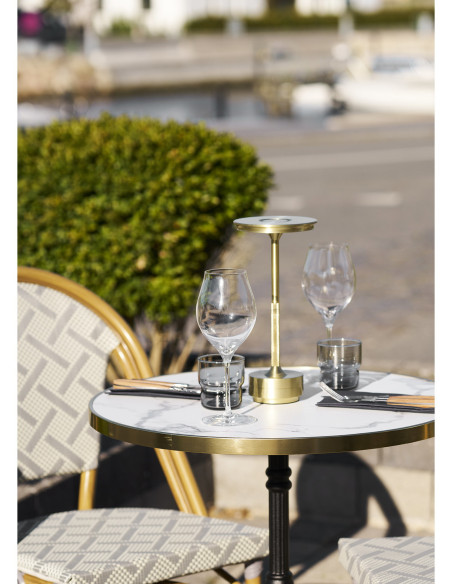 Table de jardin ronde 60 cm blanc marbré Bistro House Nordic - 6