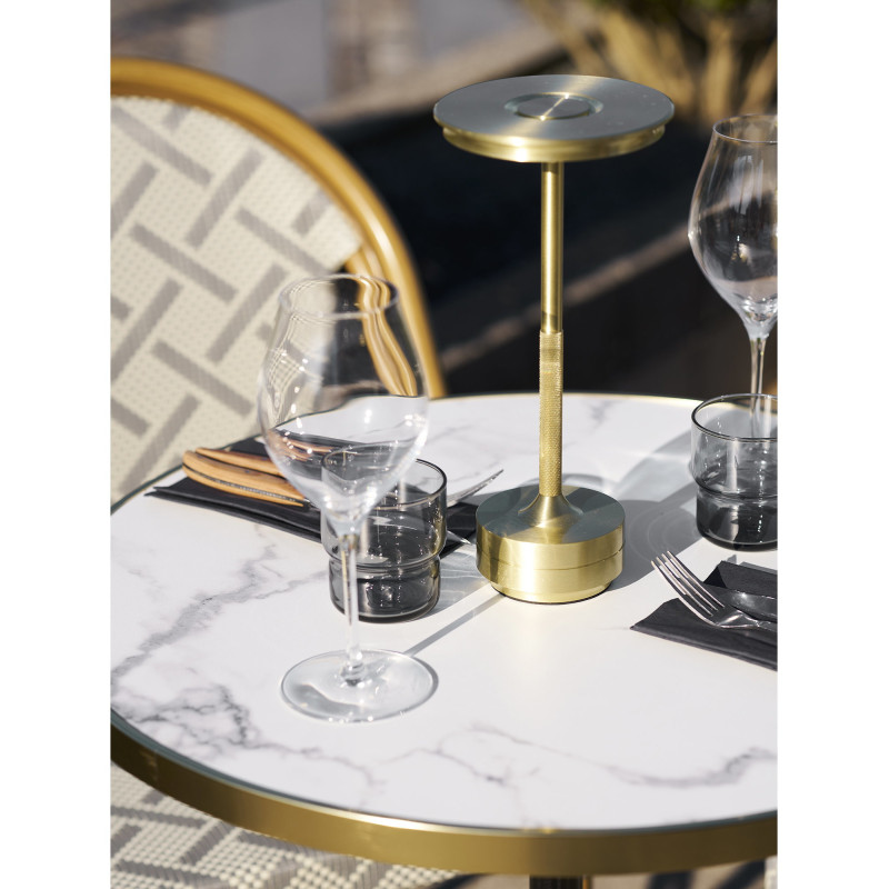 Table de jardin ronde 60 cm blanc marbré Bistro House Nordic - 7