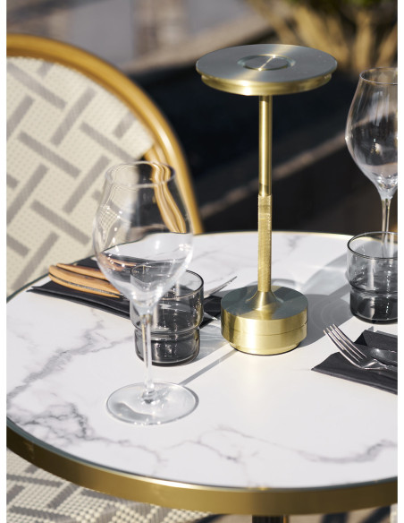 Table de jardin ronde 60 cm blanc marbré Bistro House Nordic - 7