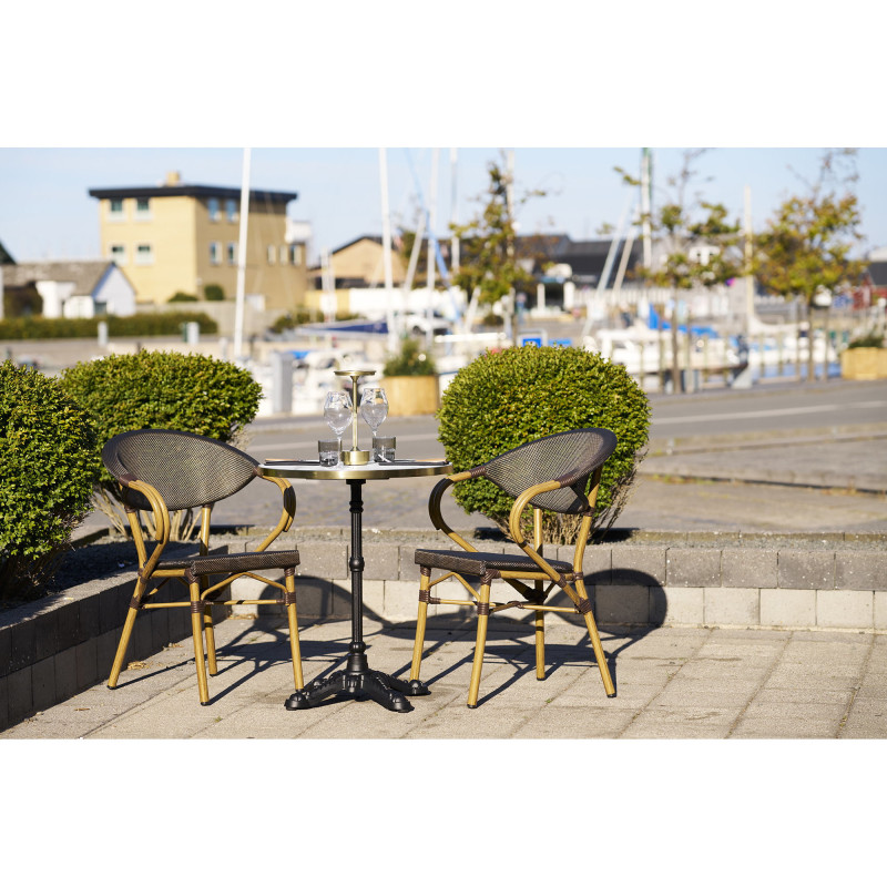 Table de jardin ronde 60 cm blanc marbré Bistro House Nordic - 8