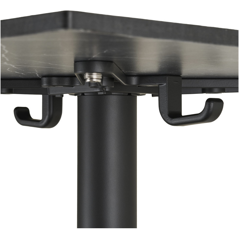 Table bistrot carrée 60 x 60 cm effet marbre gris pied noir Bistro 