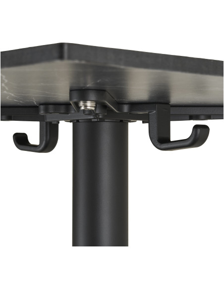 Table bistrot carrée 60 x 60 cm effet marbre gris pied noir Bistro 