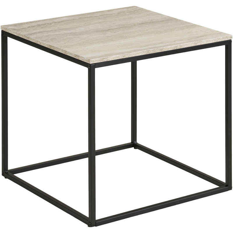 Table d’appoint effet travertin beige 45 x 45 x 45 cm Vita 