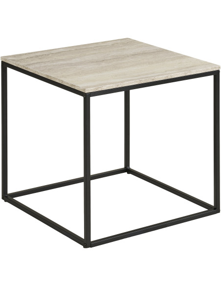 Table d’appoint effet travertin beige 45 x 45 x 45 cm Vita 
