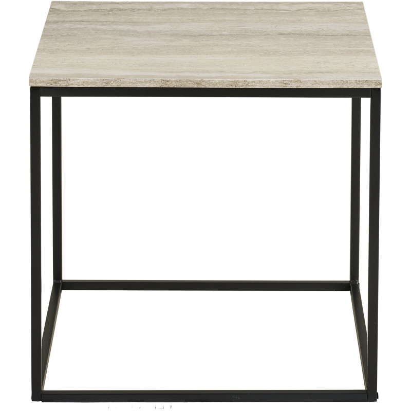 Table d’appoint effet travertin beige 45 x 45 x 45 cm Vita 