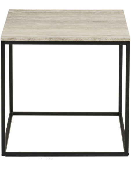 Table d’appoint effet travertin beige 45 x 45 x 45 cm Vita 