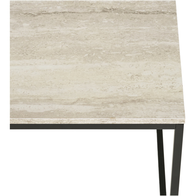 Table d’appoint effet travertin beige 45 x 45 x 45 cm Vita 